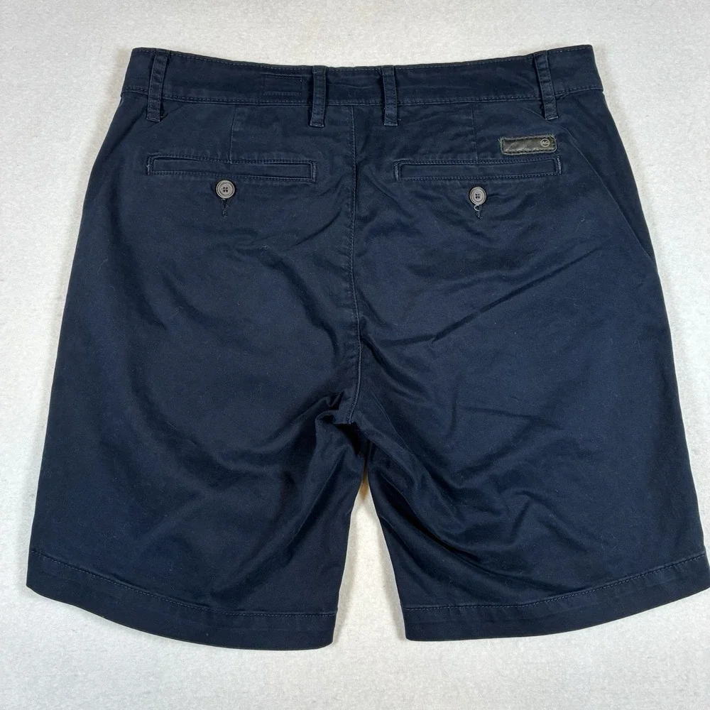 AG Adriano Goldschmied Wanderer Mens 31 Navy Blue Stretch Chino Casual Shorts